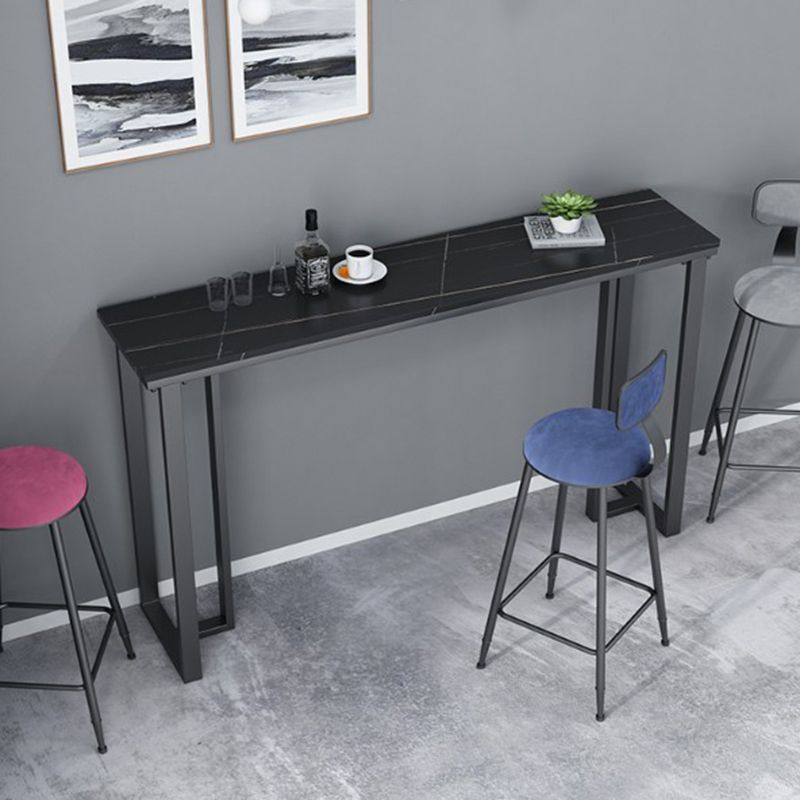 Rectangle Industrial Style Bar Table 42-inch Height Iron Pedestal Bistro Table Clearhalo 'Bar Furniture' 'Bar Tables' 'bar_tables' 'furn' 'furn_bar_tables' 'Furniture' 'furniture_bar_tables' 'Kitchen & Dining Furniture' 1200x1200_a87fcc0c-8b5d-4cb8-bc6b-10366d9074ec
