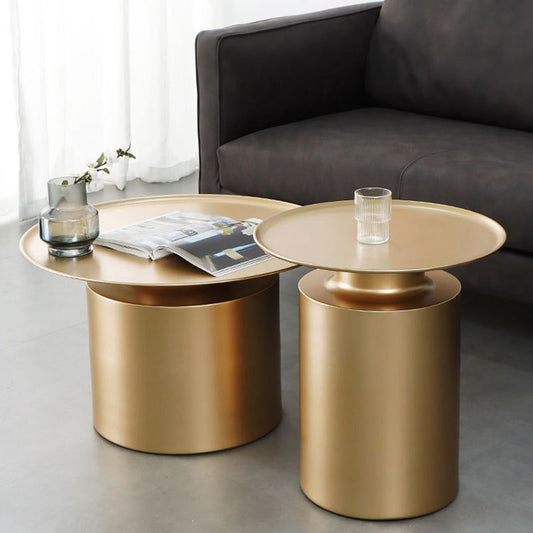 Tavolino in metallo in metallo top vassoio moderno tavolo da cocktail piedistallo