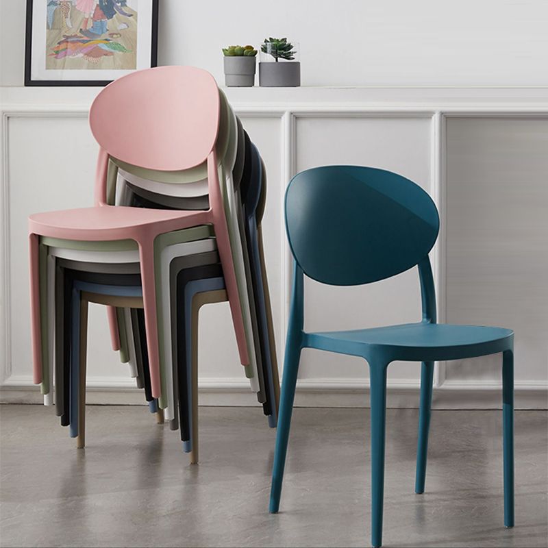 Scandinavian Plastic Armless Chair Indoor-Outdoor Open Back Chair Clearhalo 'Dining Chairs' 'Dining Tables & Seating' 'dining_chair' 'furn' 'furn_dining_chair' 'Furniture' 'furniture_dining_chair' 'Kitchen & Dining Furniture' 1200x1200_a8815824-c96a-4714-8974-956a1018065c
