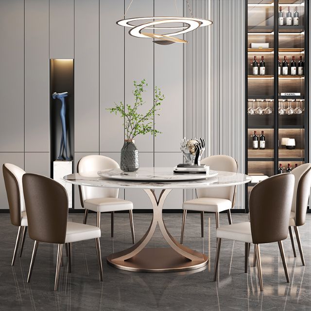 Modern 1/4/7 Pieces Dining Table Set with Sintered Stone Top Stainless Steel Dinette Set Clearhalo 'Dining Room Sets' 'Dining Tables & Seating' 'dining_room_set' 'furn' 'furn_dining_room_set' 'Furniture' 'furniture_dining_room_set' 'Kitchen & Dining Furniture' 'kitchen&dining_furn' 'kitchen' 1200x1200_a881a922-e9a6-4dc1-ab02-51ff3193cdb4