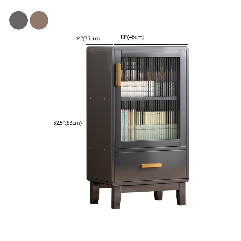 Armoire à accent brun moderne avec portes en acrylique armoire rectangulaire