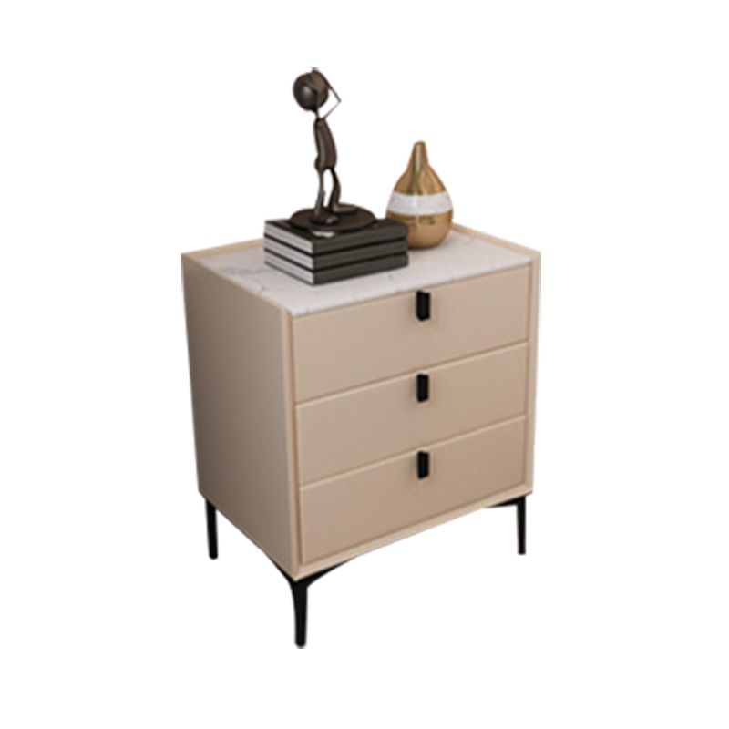 Comodino da letto in legno in legno notturno contemporaneo con 3 cassetti