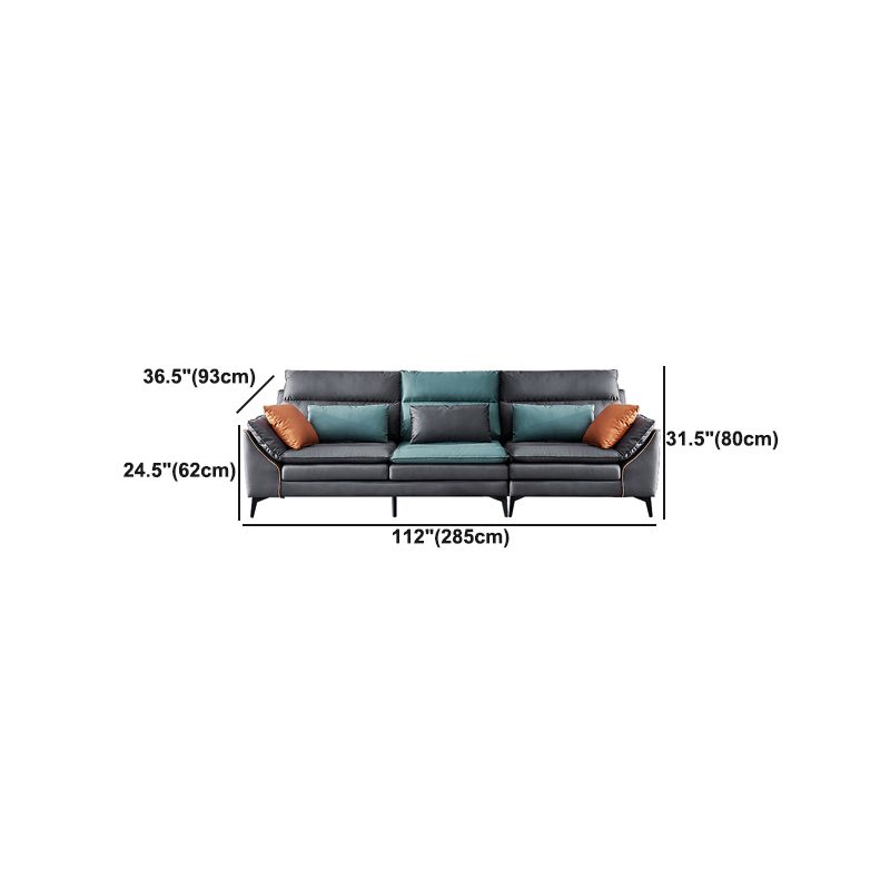 Dark Gray Pillowed Back Cushions Contemporary Stain-Resistant Sofa Clearhalo 'furn' 'furn_sectionals' 'Furniture' 'Living Room Furniture' 'Sectionals' 1200x1200_a885ded3-30de-4808-b161-dcc5e3bc31ba