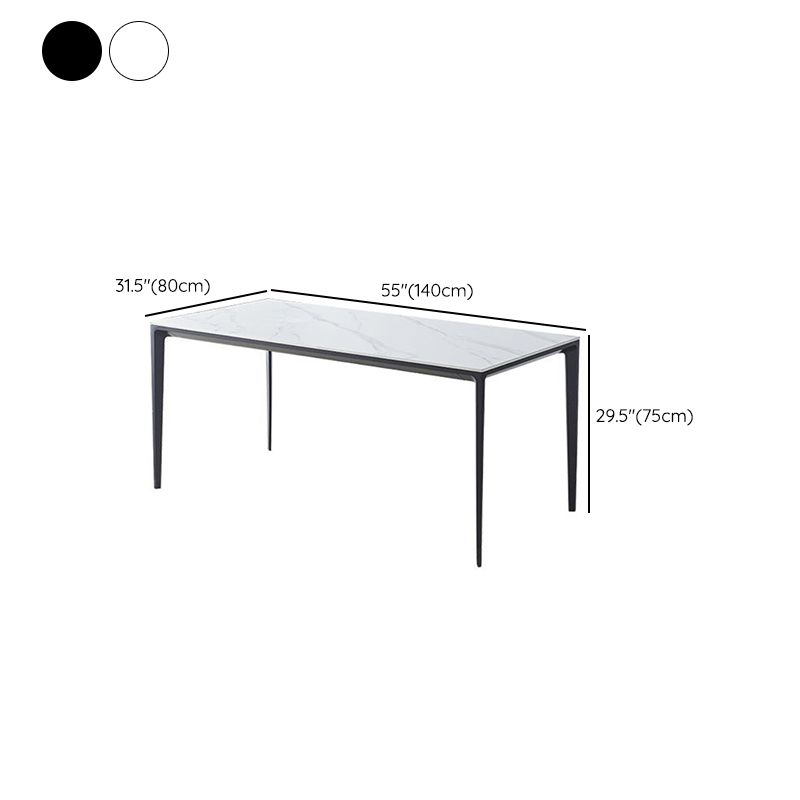 Contemporary Sintered Stone Dining Table Rectangle Table with Metal Legs for Home Use Clearhalo 'Dining Tables & Seating' 'Dining Tables' 'dining_table' 'furn' 'furn_dining_table' 'Furniture' 'Kitchen & Dining Furniture' 1200x1200_a887ed8d-d9e0-4669-b1b9-b4693cf232fd