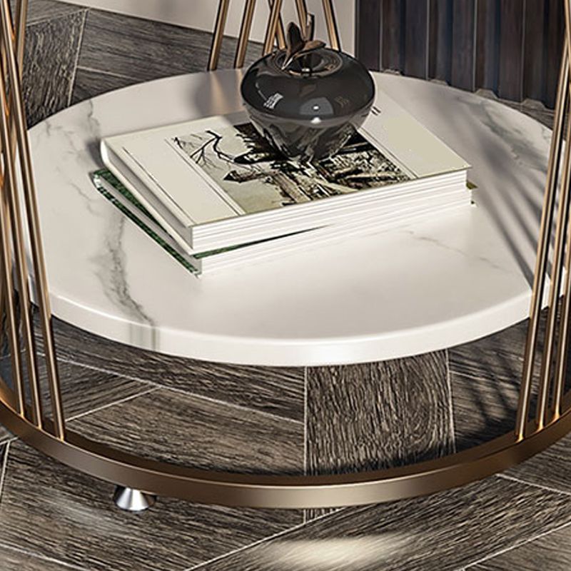 Modern Round Side Table Minimalist Slate Sofa Corner Table with Storage Clearhalo 'Coffee & Accent Tables' 'End & Side Tables' 'end_side_tables' 'furn' 'furn_end_side_tables' 'Furniture' 'Living Room Furniture' 1200x1200_a8884298-37c1-4fbd-ac4b-cc3c56c7aa86