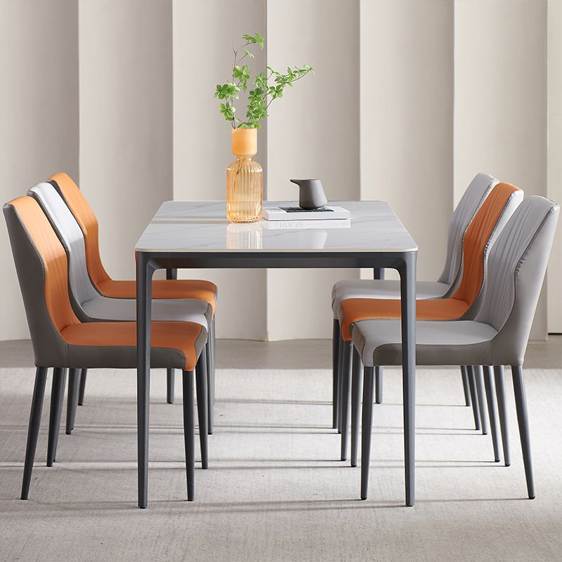 Modern 1/4/5/6/7 Pieces Dining Set Rectangle White Dining Table Set for Home Use Clearhalo 'Dining Room Sets' 'Dining Tables & Seating' 'dining_room_set' 'furn' 'furn_dining_room_set' 'Furniture' 'furniture_dining_room_set' 'Kitchen & Dining Furniture' 'kitchen&dining_furn' 'kitchen' 1200x1200_a8890d20-2c75-4e95-946a-12e1d00714c7