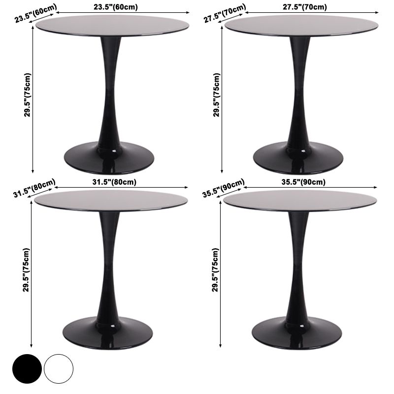 Contemporary Style Home Tempered Glass Dining Table Round Shape Table with Pedestal Base Clearhalo ' dining_table' 'Dining Tables & Seating' 'Dining Tables' 'furn' 'furn_dining_table' 'Furniture' 'furniture_dining_table' 'Kitchen & Dining Furniture' 'kitchen&dining_furn' 'kitchen' 'kitchen_dining_table' 1200x1200_a889507e-732d-47f2-b323-19674b71dca1