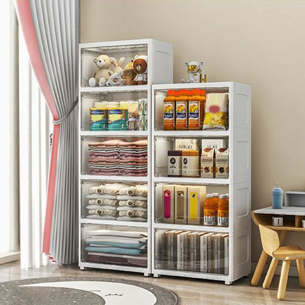 5-Door Storage Cabinet Contemporary Plastic Wardrobe Armoire Clearhalo 'Armoires & Wardrobes' 'armoires_wardrobes' 'Bedroom Furniture' 'furn' 'furn_armoires_wardrobes' 'Furniture' 1200x1200_a889aed8-599a-459e-bf75-314922c8f327