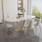 Rectangle Traditional Luxury Dining Table Sintered Stone Table with Pedestal Base Clearhalo ' dining_table' 'Dining Tables & Seating' 'Dining Tables' 'furn' 'furn_dining_table' 'Furniture' 'furniture_dining_table' 'Kitchen & Dining Furniture' 'kitchen&dining_furn' 'kitchen' 'kitchen_dining_table' 1200x1200_a889fb26-eb83-4101-a145-660462f7f72e
