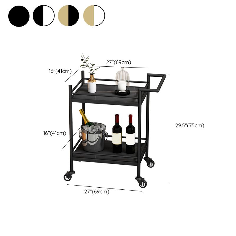 Contemporary Metal Prep Table 29.53"H Rolling Prep Table for Dining Room Clearhalo 'furn' 'furn_kitchen_islands_carts' 'Furniture' 'Kitchen & Dining Furniture' 'Kitchen Islands & Carts' 'kitchen_islands_carts' 1200x1200_a88a3a6d-d834-41a2-af62-358a90f00424