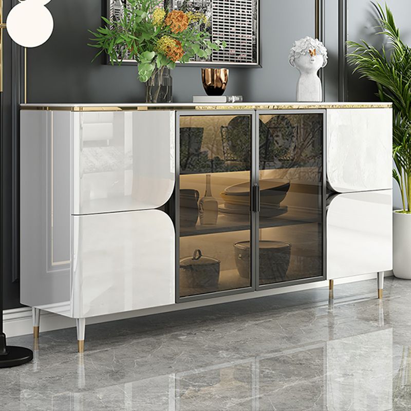 Contemporary Buffet Sideboard Stone Buffet Stand with Cabinets Clearhalo 'buffet_sideboard' 'Buffets & Sideboards' 'furn' 'furn_buffet_sideboard' 'Furniture' 'Kitchen & Dining Furniture' 1200x1200_a88b13db-fbad-4f0f-9c40-55f3062fadaa