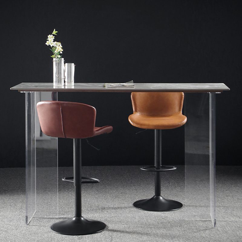 Faux Leather Barstools Adjustable Height Swivel Barstool with Footrest Clearhalo 'Bar Furniture' 'Bar Stools' 'bar_stools' 'furn' 'furn_bar_stools' 'Furniture' 'Kitchen & Dining Furniture' 1200x1200_a88cf5f2-3a51-41cf-9d4e-bbdaa7fef44a