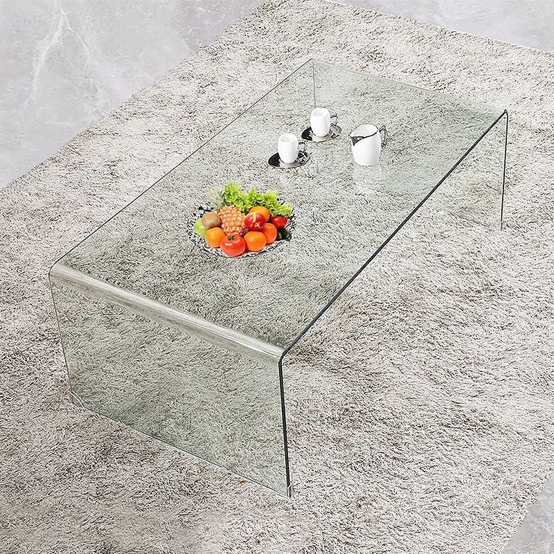 Modern Square Sled Base Glass Square Coffee Table for Apartment Clearhalo 'Coffee & Accent Tables' 'Coffee Tables' 'coffee_tables' 'furn' 'furn_coffee_tables' 'Furniture' 'furniture_coffee_tables' 'Living Room Furniture' 1200x1200_a88d113b-d846-4997-b80e-04aac40c1b53