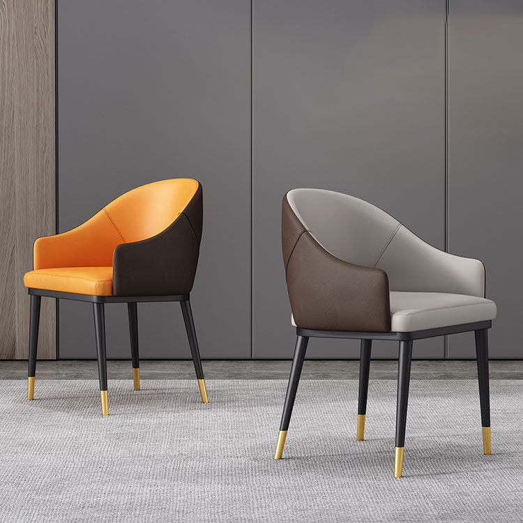 Glam Style Metal Arm Chair Open Back Dining Side Chair with Black Gold Legs Clearhalo 'Dining Chairs' 'Dining Tables & Seating' 'dining_chair' 'furn' 'furn_dining_chair' 'Furniture' 'furniture_dining_chair' 'Kitchen & Dining Furniture' 1200x1200_a88d68d8-815a-4710-b9a2-764c29bb4658