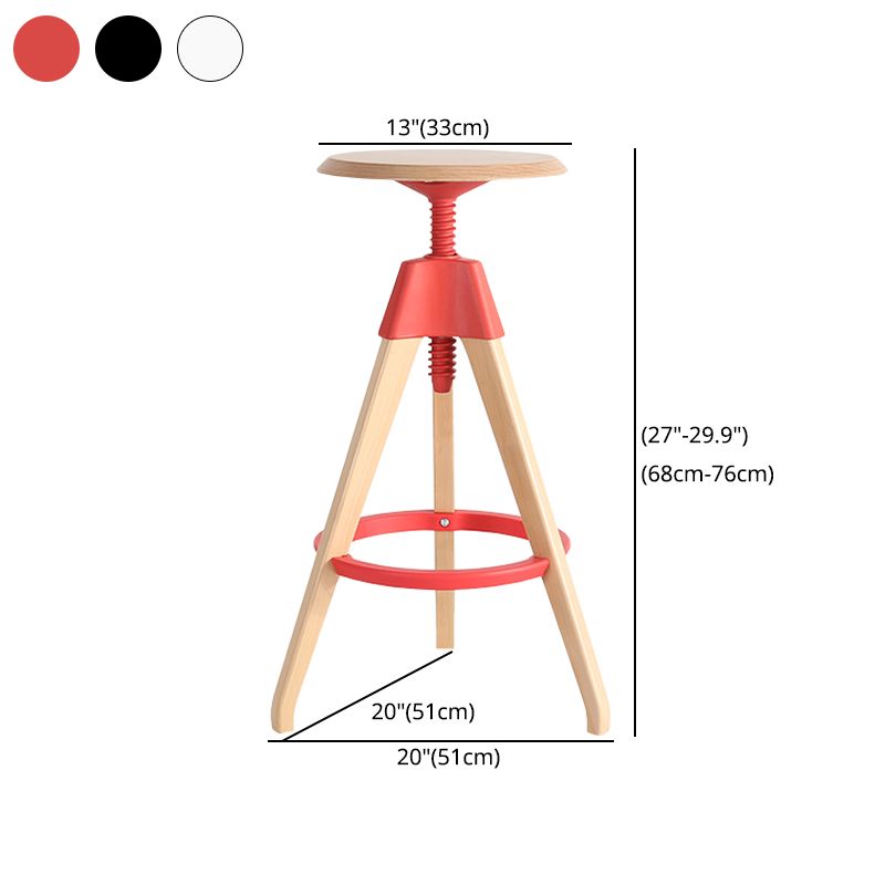 Adjustable Counter Bar Stool Armless Wood Bar Stool with Footrest and Swivel Clearhalo 'Bar Furniture' 'Bar Stools' 'bar_stools' 'furn' 'furn_bar_stools' 'furniture_bar_stools' 'Kitchen & Dining Furniture' 'kitchen&dining_furn' 'kitchen' 'kitchen_furn' Furniture' 1200x1200_a88da886-1d58-4e2f-a77b-d13ad367768c