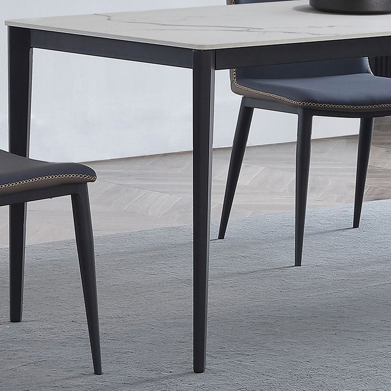 Industrial Sintered Stone Dining Scratch Resistant Table 4 Legs Base Rectangle Table for Home Clearhalo ' dining_table' 'Dining Tables & Seating' 'Dining Tables' 'furn' 'furn_dining_table' 'Furniture' 'furniture_dining_table' 'Kitchen & Dining Furniture' 'kitchen&dining_furn' 'kitchen' 'kitchen_dining_table' 1200x1200_a88de55f-6581-4205-8b90-a8772d52f974