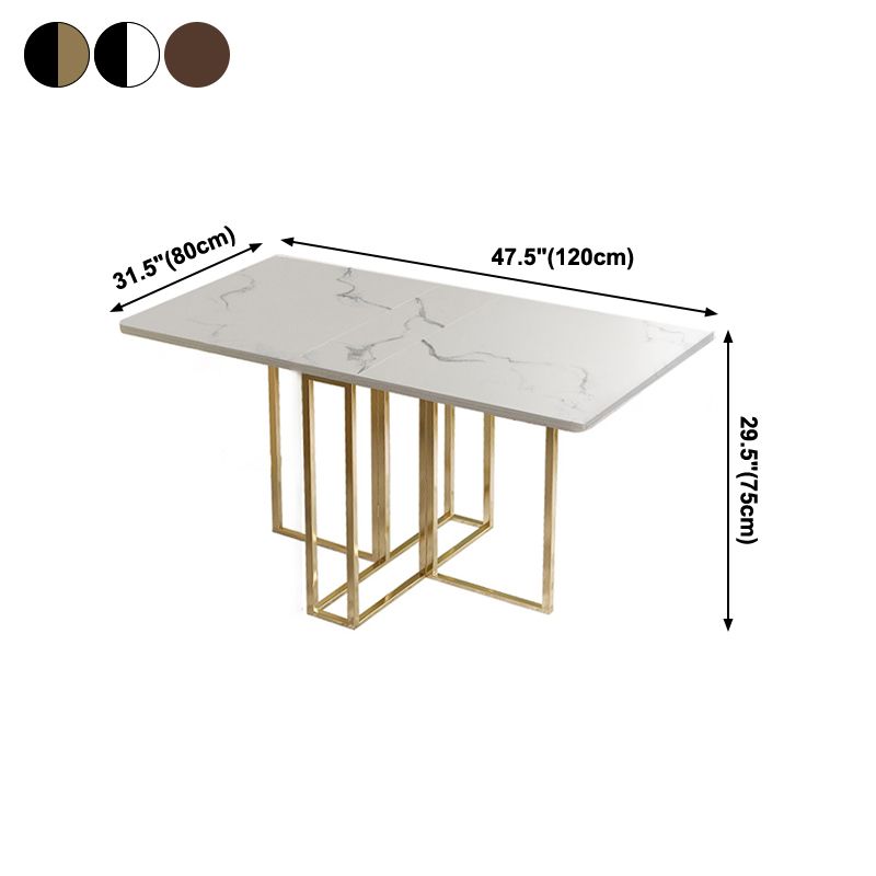 Foldable Artificial Wooden Top Dining Table Extendable Rectangle Table with Trestle Base Clearhalo ' dining_table' 'Dining Tables & Seating' 'Dining Tables' 'furn' 'furn_dining_table' 'Furniture' 'furniture_dining_table' 'Kitchen & Dining Furniture' 'kitchen&dining_furn' 'kitchen' 'kitchen_dining_table' 1200x1200_a88e44b3-2d27-49c8-bd05-85c8c6c51ebf