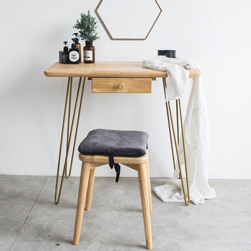 Modern Natural Solid Wood With Drawer Bedroom Makeup Vanity Desk Clearhalo 'Bedroom Furniture' 'furn' 'furn_makeup_vanities' 'Furniture' 'Makeup Vanities' 'makeup_vanities' 1200x1200_a88e72f3-5124-4e6b-9cb9-655fb3fb3e3d