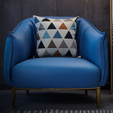 32.28"L x 31.89"W x 29.92"H Faux Leather Barrel Chair,Modern Sloped Arms Chair