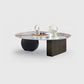Mesa de centro rectangular de mármol blanco Mesa de cóctel redonda moderna