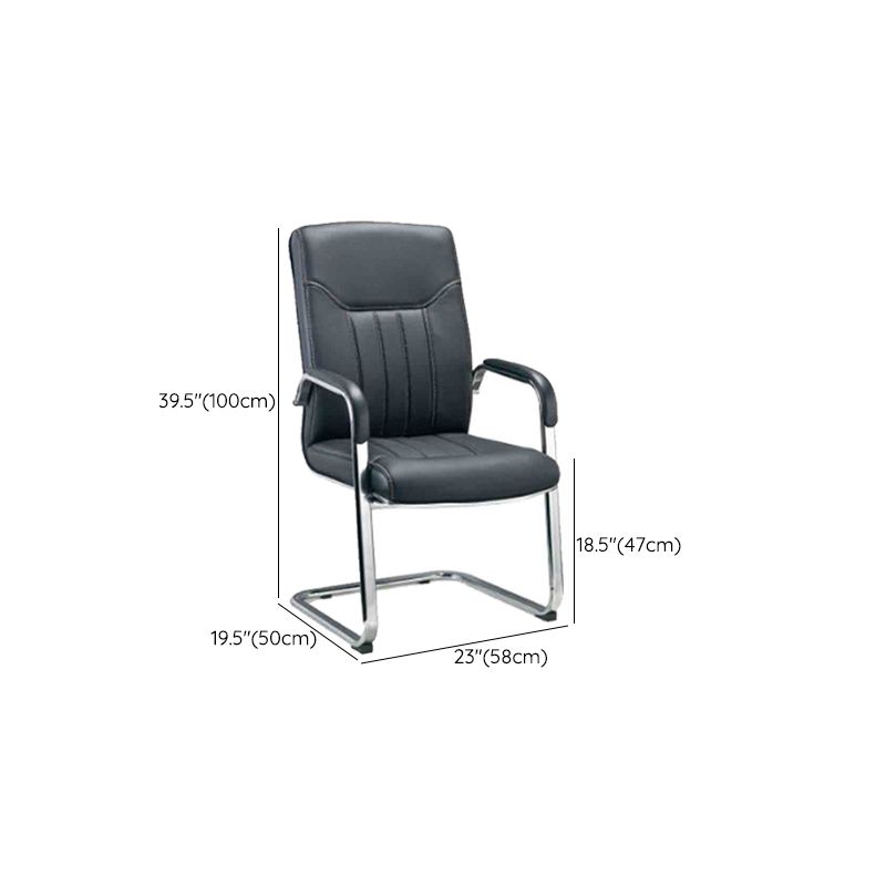 Chaise de gestion des managers en cuir avec chaise de bureau à ossature chromée rembourrée