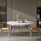 Modern Round Extendable Dining Table Wood Legs for Living Room