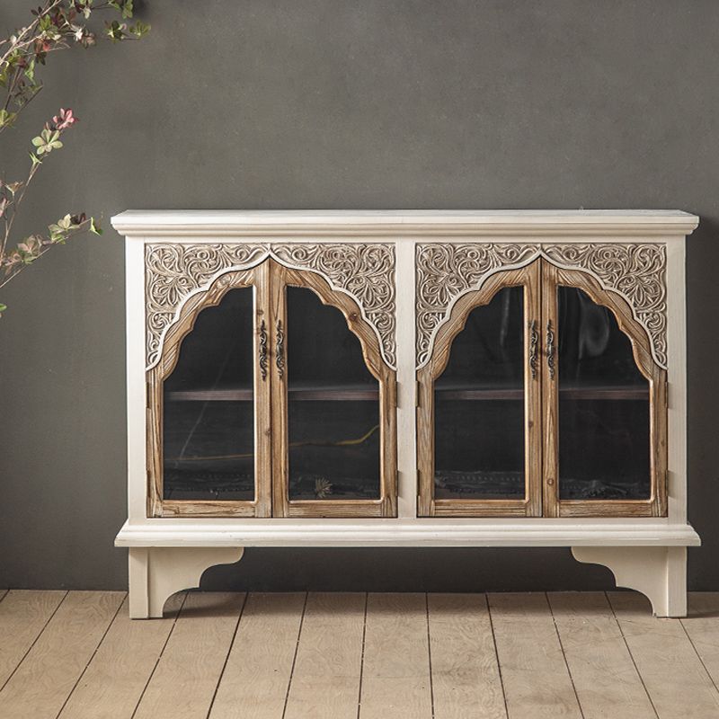 Industrial Wood Accent Cabinet Distressed Finish Fretwork Accent Cabinet Clearhalo 'Cabinets & Chests' 'cabinets_chests' 'furn' 'furn_cabinets_chests' 'Furniture' 'Living Room Furniture' 1200x1200_a8974f71-50c5-4ffb-914e-10db248de4ce