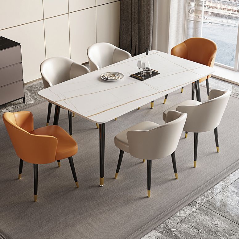 Stone Top Dining Table Contemporary Table with 4 Legs in Black Clearhalo 'Dining Tables & Seating' 'Dining Tables' 'dining_table' 'furn' 'furn_dining_table' 'Furniture' 'furniture_dining_table' 'Kitchen & Dining Furniture' 'kitchen' 'kitchen_dining_table' 1200x1200_a89ba7b9-d904-482a-bc94-e82267c26203