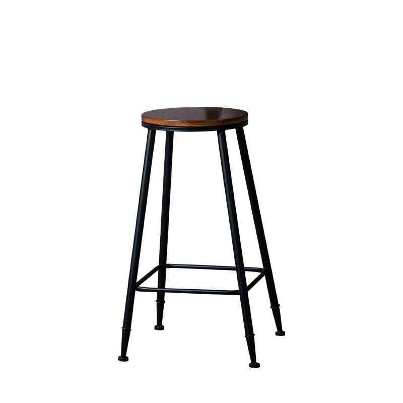 Indoor Industrial Style Wood Top Barstool Metal 4 Legs Bar Stool with Pedal Clearhalo 'Bar Furniture' 'Bar Stools' 'bar_stools' 'furn' 'furn_bar_stools' 'Furniture' 'Kitchen & Dining Furniture' 1200x1200_a89bea58-bbca-4b81-bfe3-417277973fc2