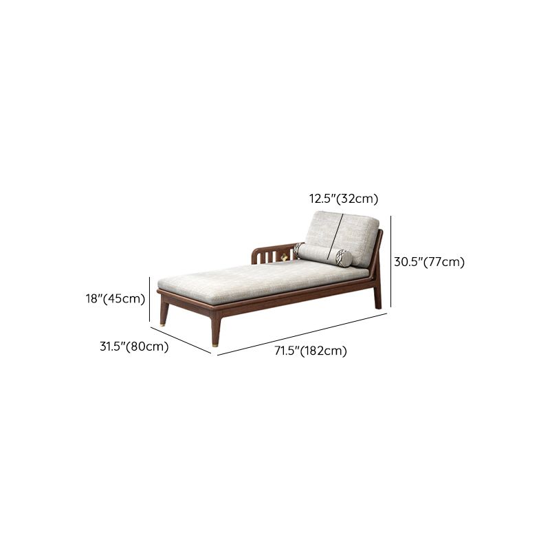 Walnut Slipcovered Cotton Blend Chaise Lounge Couch with Square Arms Clearhalo 'Chairs & Seating' 'Chaise Lounge' 'chaise_lounge' 'furn' 'furn_chaise_lounge' 'Furniture' 'Living Room Furniture' 1200x1200_a89cf5d5-c926-4a99-bffc-3c42653d8e22