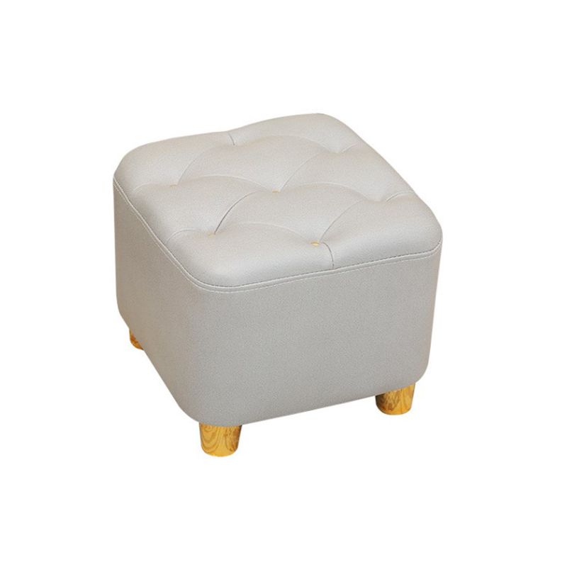 Minimalist Ottoman Solid Color Water Resistant Square Tufted Footstool Ottoman