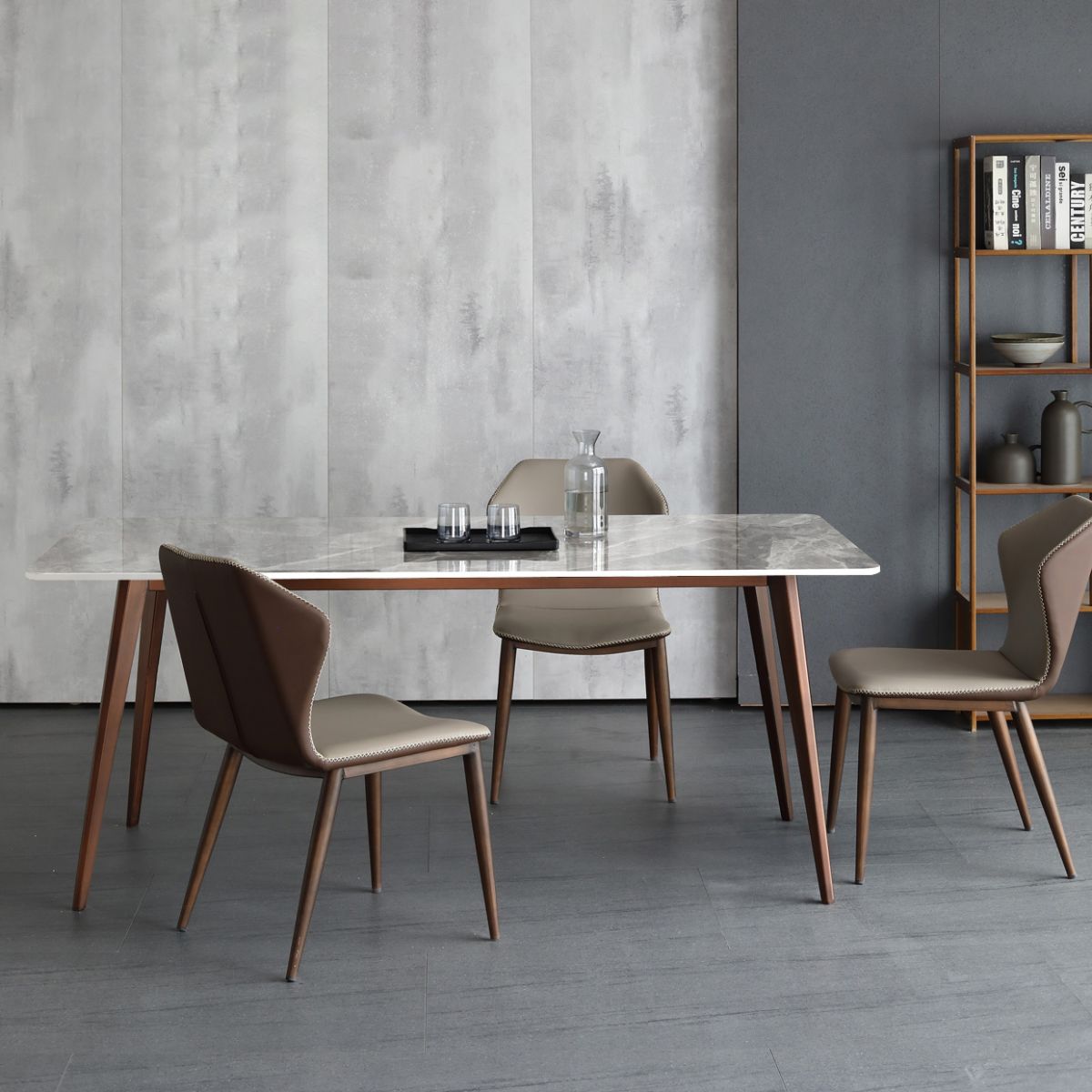 Mid-Century Modern Sintered Stone Table 4 Legs Rectangle Table for Home Clearhalo ' dining_table' 'Dining Tables & Seating' 'Dining Tables' 'furn' 'furn_dining_table' 'Furniture' 'furniture_dining_table' 'Kitchen & Dining Furniture' 'kitchen&dining_furn' 'kitchen' 'kitchen_dining_table' 1200x1200_a8a00111-d93f-4cca-b3c2-d3a0eea0bc35