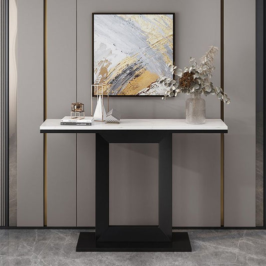 Mesa de acento superior de mármol con base de pedestal para la mesa de consola de 31.5 "de 31.5"