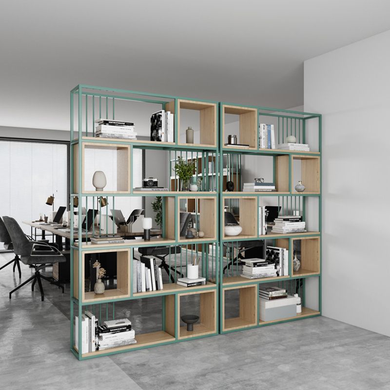 Modern Living Room Etagere Bookshelf Metal Frame Solid Wood Shelf Bookcase Clearhalo 'Bookcases' 'furn' 'furn_bookcases' 'Furniture' 'furniture_bookcases' 'Office Furniture' 1200x1200_a8a328c1-86f1-4420-b8fd-cf31c057993d