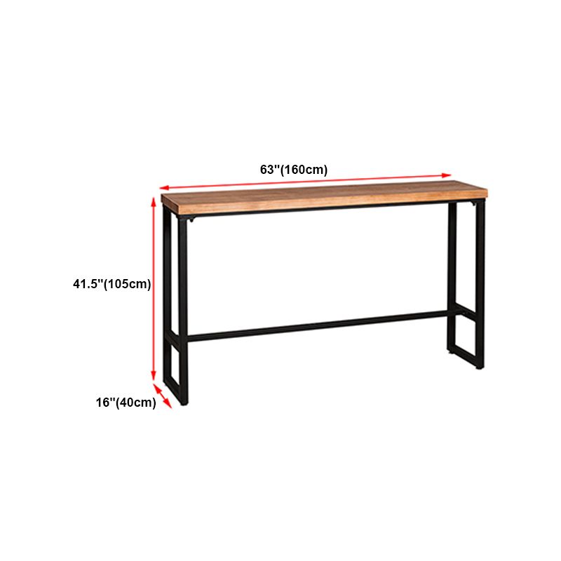 Pine Wood Bar Table Industrial Bar Dining Table with Black Trestle Base Clearhalo 'Bar Furniture' 'Bar Tables' 'bar_tables' 'furn' 'furn_bar_tables' 'Furniture' 'furniture_bar_tables' 'Kitchen & Dining Furniture' 1200x1200_a8a44a2f-4cbe-4feb-8872-fa92a6acfe5a