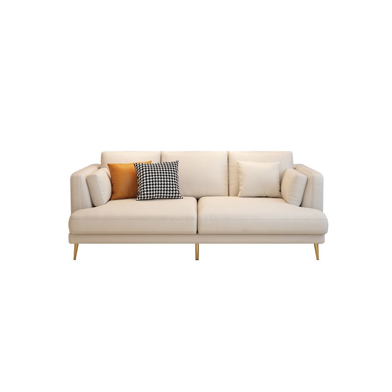 Contemporary Faux Leather Sofa Recessed Arm Furniture Sectionals in Beige