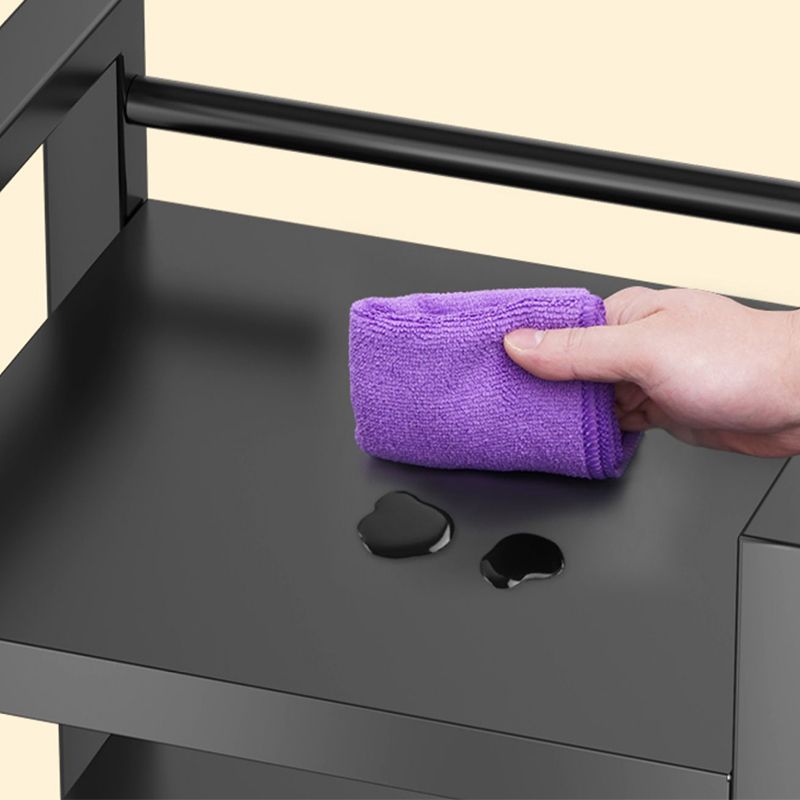 Metal Modern Prep Table Open Storage Home Dining with Basket Prep Table Clearhalo 'furn' 'furn_kitchen_islands_carts' 'Furniture' 'Kitchen & Dining Furniture' 'Kitchen Islands & Carts' 'kitchen_islands_carts' 1200x1200_a8a51d35-5a1e-4ab5-a597-311af4279bc7