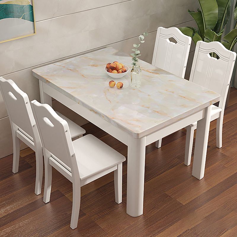 5/7 Piece Faux Marble Top Rectangle Shape Dining Room Furniture Set Clearhalo 'Dining Room Sets' 'Dining Tables & Seating' 'dining_room_set' 'furn' 'furn_dining_room_set' 'Furniture' 'Kitchen & Dining Furniture' 1200x1200_a8a5716d-a111-4f0f-ae2f-cf5cd98890af