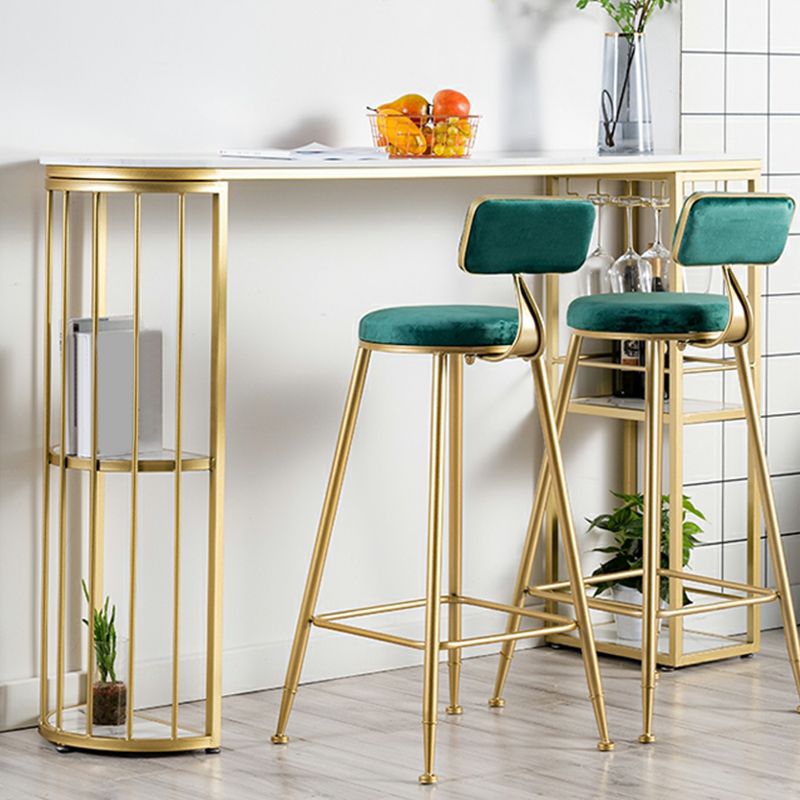Marble Bar Table Double Pedestal Dining Table for Kitchen Living Room Clearhalo 'Bar Furniture' 'Bar Tables' 'bar_tables' 'furn' 'furn_bar_tables' 'Furniture' 'Kitchen & Dining Furniture' 1200x1200_a8a5b5c0-08b7-47e0-9516-4a9e37a15da2