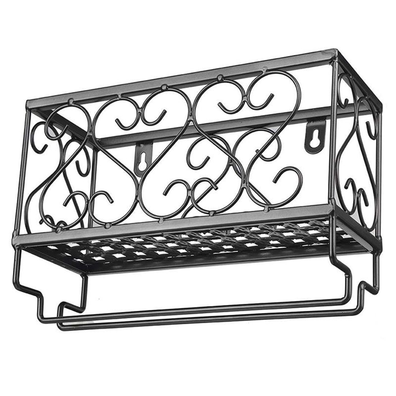 Metal Modern Wine Shelf with Bottle Stemware Holder Wall Mounted Wine Racks Clearhalo 'furn' 'furn_wine_racks' 'Furniture' 'Kitchen & Dining Furniture' 'Wine Racks' 'wine_racks' 1200x1200_a8a5d881-2d5b-4c79-bbea-ef5d6c9f73c5