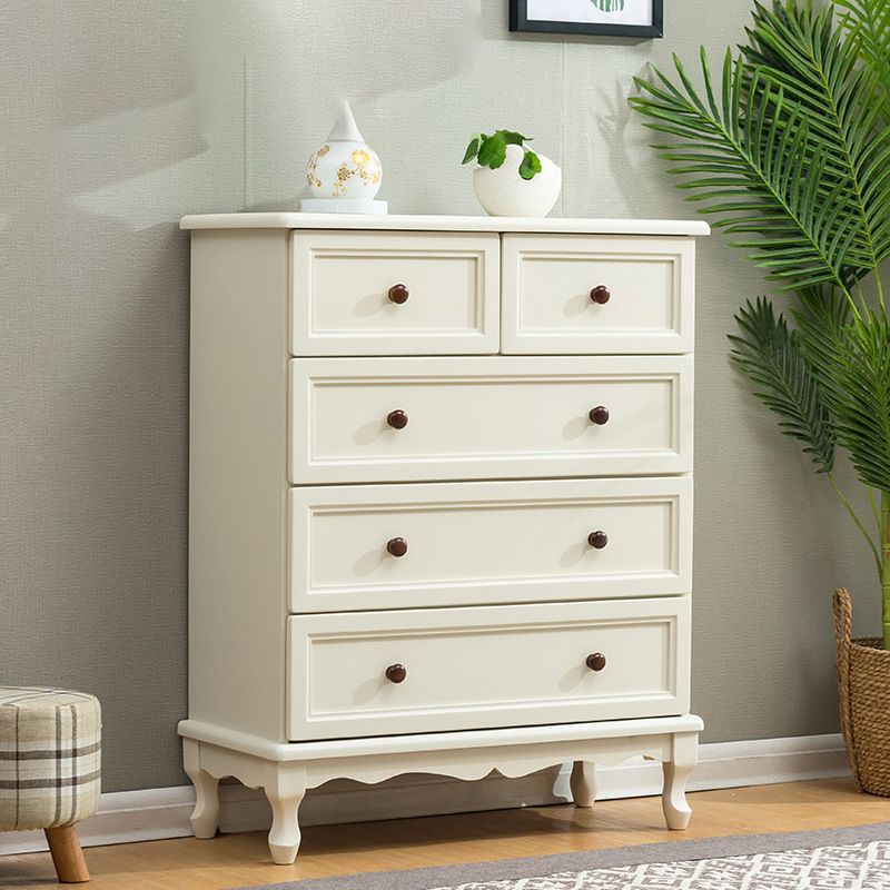 Mid-Century Modern Accent Chest with 5 Drawers Storage Cabinet