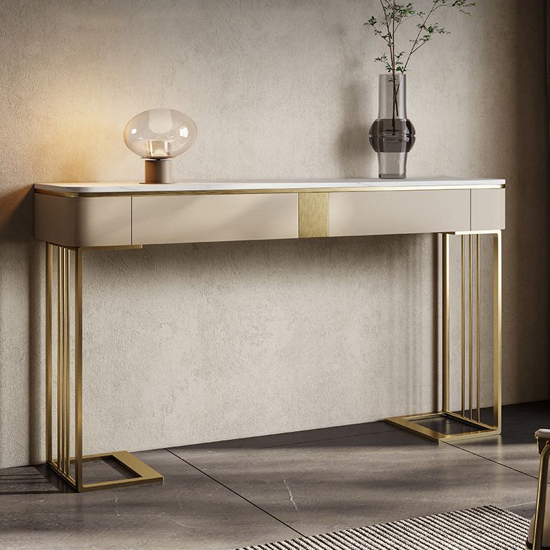 Zeitgenössische Konsolen Akzenttisch Antique Finish -Konsole -Sofa mit Schubladen