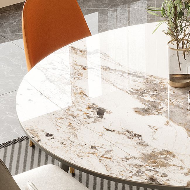 4-foot Stone Dinette Table Contemporary Round Dining Table with Drop Leaf Clearhalo ' dining_table' 'Dining Tables & Seating' 'Dining Tables' 'furn' 'furn_dining_table' 'Furniture' 'furniture_dining_table' 'Kitchen & Dining Furniture' 'kitchen&dining_furn' 'kitchen' 'kitchen_dining_table' 1200x1200_a8a7f10e-3ab9-4f5f-87cd-8bb5da516c58