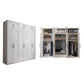 White Wood Wardrobe Cabinet With Drawers and Clothes Hanging Rod Storage Armoire Clearhalo 'Armoires & Wardrobes' 'armoires_wardrobes' 'Bedroom Furniture' 'furn' 'furn_armoires_wardrobes' 'Furniture' 1200x1200_a8a9e160-1cfc-45e1-ad23-389a3d16f166