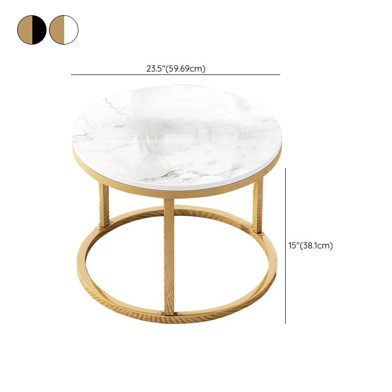 Table basse gigogne ronde en ardoise Frame 2 pièces