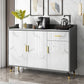 1-Drawer Engineered Wood Sideboard Glam Stone Countertop Credenza for Living Room Clearhalo 'buffet_sideboard' 'Buffets & Sideboards' 'furn' 'furn_buffet_sideboard' 'Furniture' 'furniture_buffet_sideboard' 'Kitchen & Dining Furniture' 1200x1200_a8ad1b9f-ccd9-457f-921a-64a66cee6c60