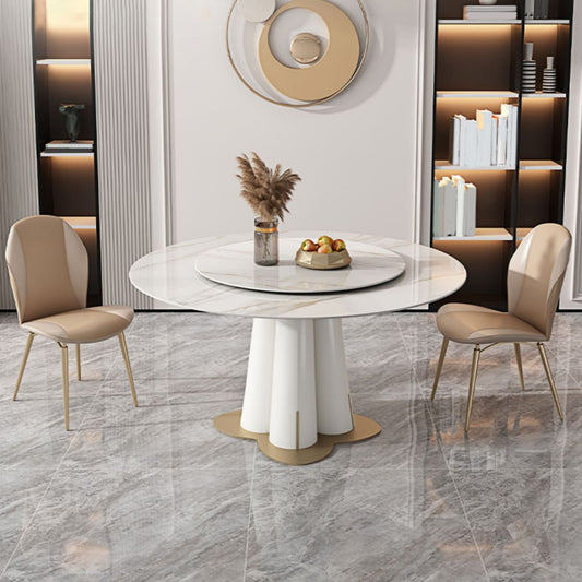 モダンスタイルの焼結ストーンダイニングセットラウンド1/3/4/5/7ピース自宅で使用するためのダイニングセット