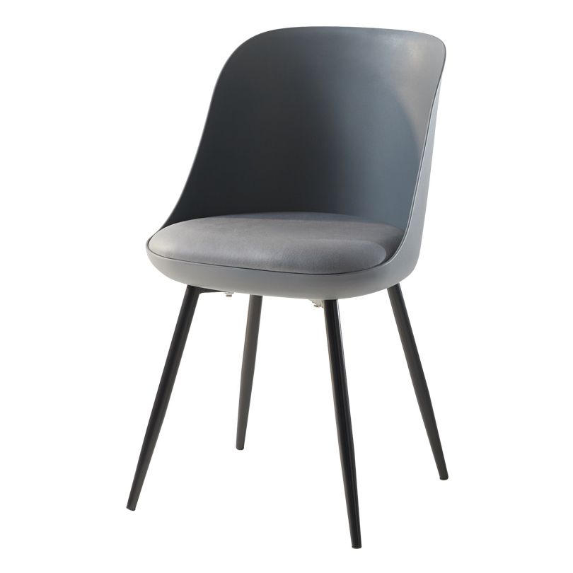 Leather Upholstered Armless Dining Chairs Solid Back Side Chairs with Metal Legs Clearhalo ' kitchen&dining_furn' 'Dining Chairs' 'Dining Tables & Seating' 'dining_chair' 'furn' 'furn_dining_chair' 'Furniture' 'furniture_dining_chair' 'Kitchen & Dining Furniture' 'kitchen' 1200x1200_a8af605b-22c4-4333-a681-0adb39b1d10b