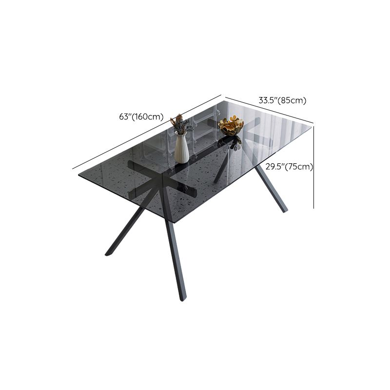 Simplicity Style Rectangle Glass Dining Site Table with 4-foot Clearhalo 'Dining Tables & Seating' 'Dining Tables' 'dining_table' 'furn' 'furn_dining_table' 'Furniture' 'Kitchen & Dining Furniture' 1200x1200_a8afb806-ca53-46fd-81b6-ace12c3c19c2