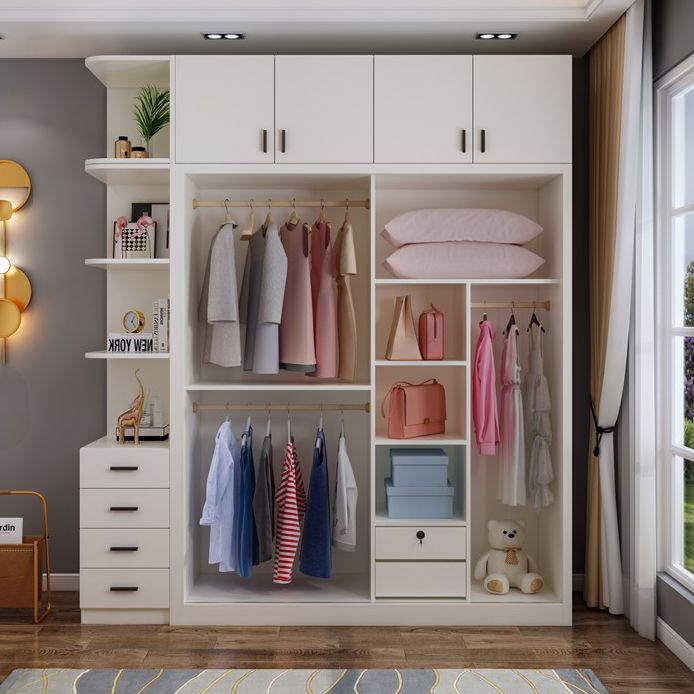 Eigentijdse stijl garderobe witte kleur houten slaapkamer garderobe kast